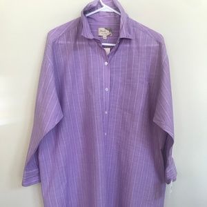 New with tag purple/white oxford stripe Elizabeth&James shirtdress w/bustle